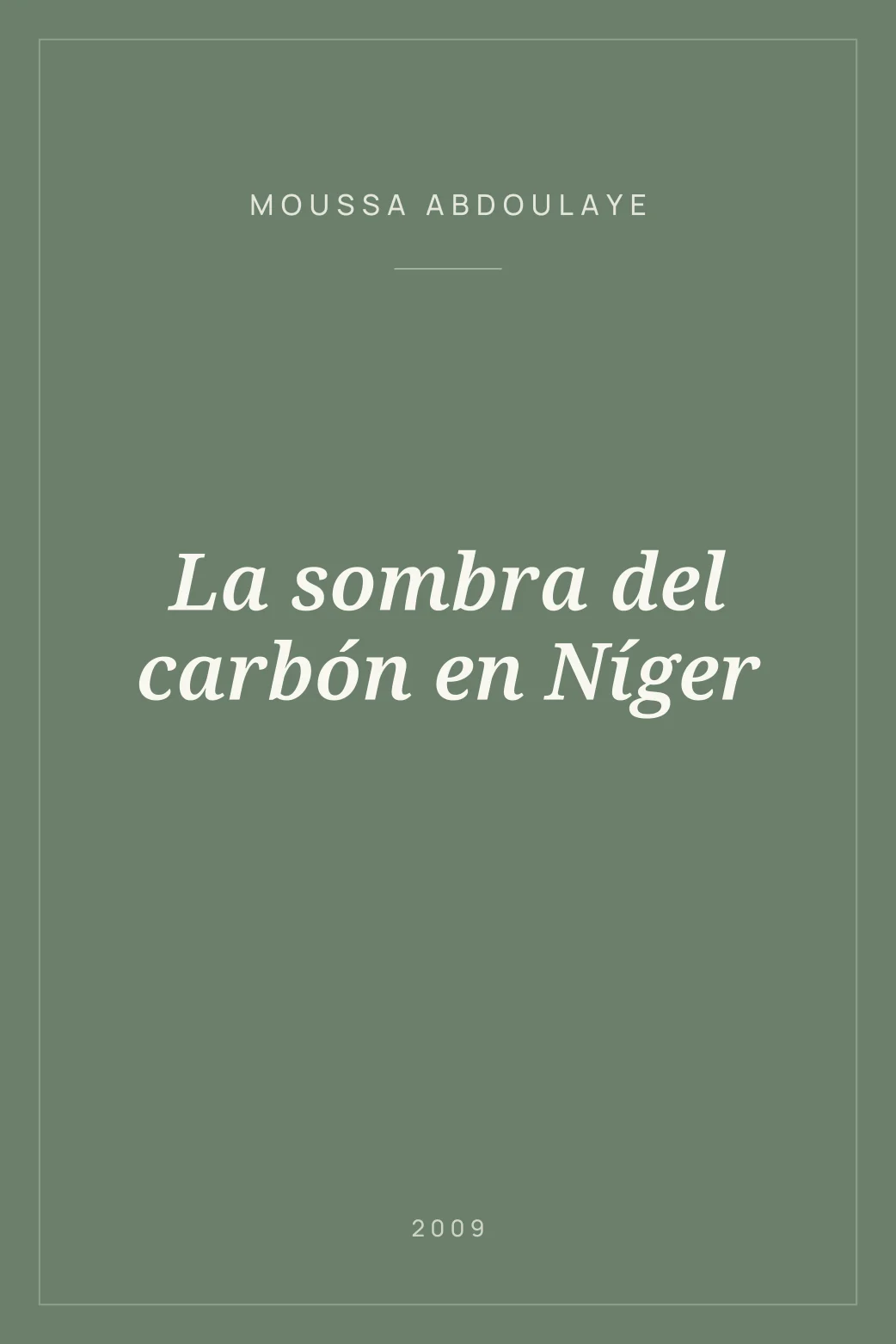 Portada de La sombra del carbón en Níger