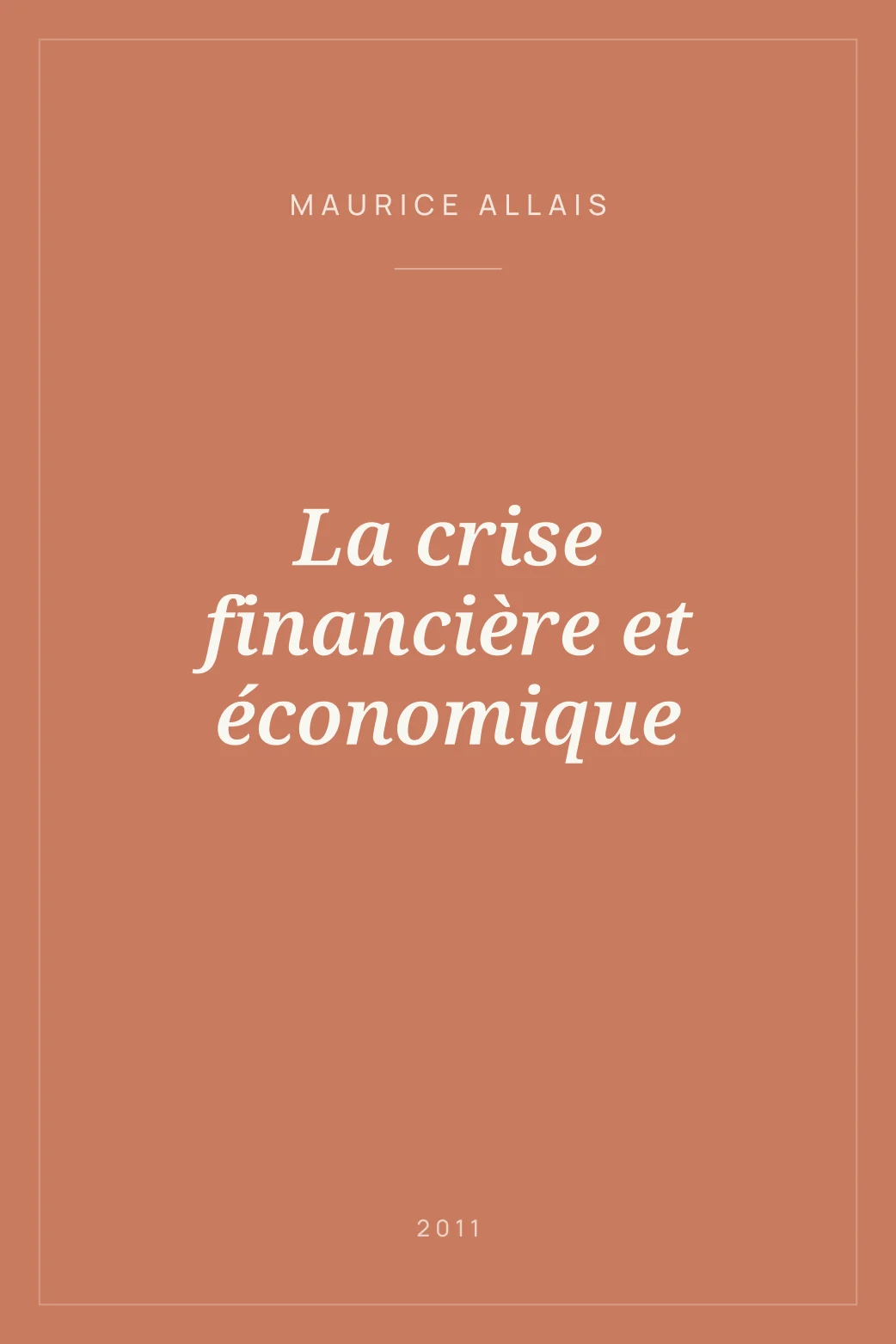 Portada de La crise financière et économique