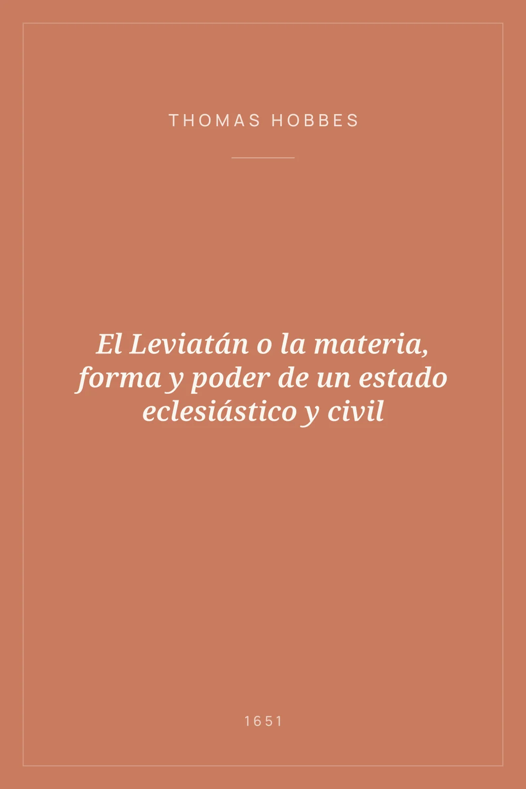 Portada de El Leviatán o la materia, forma y poder de un estado eclesiástico y civil