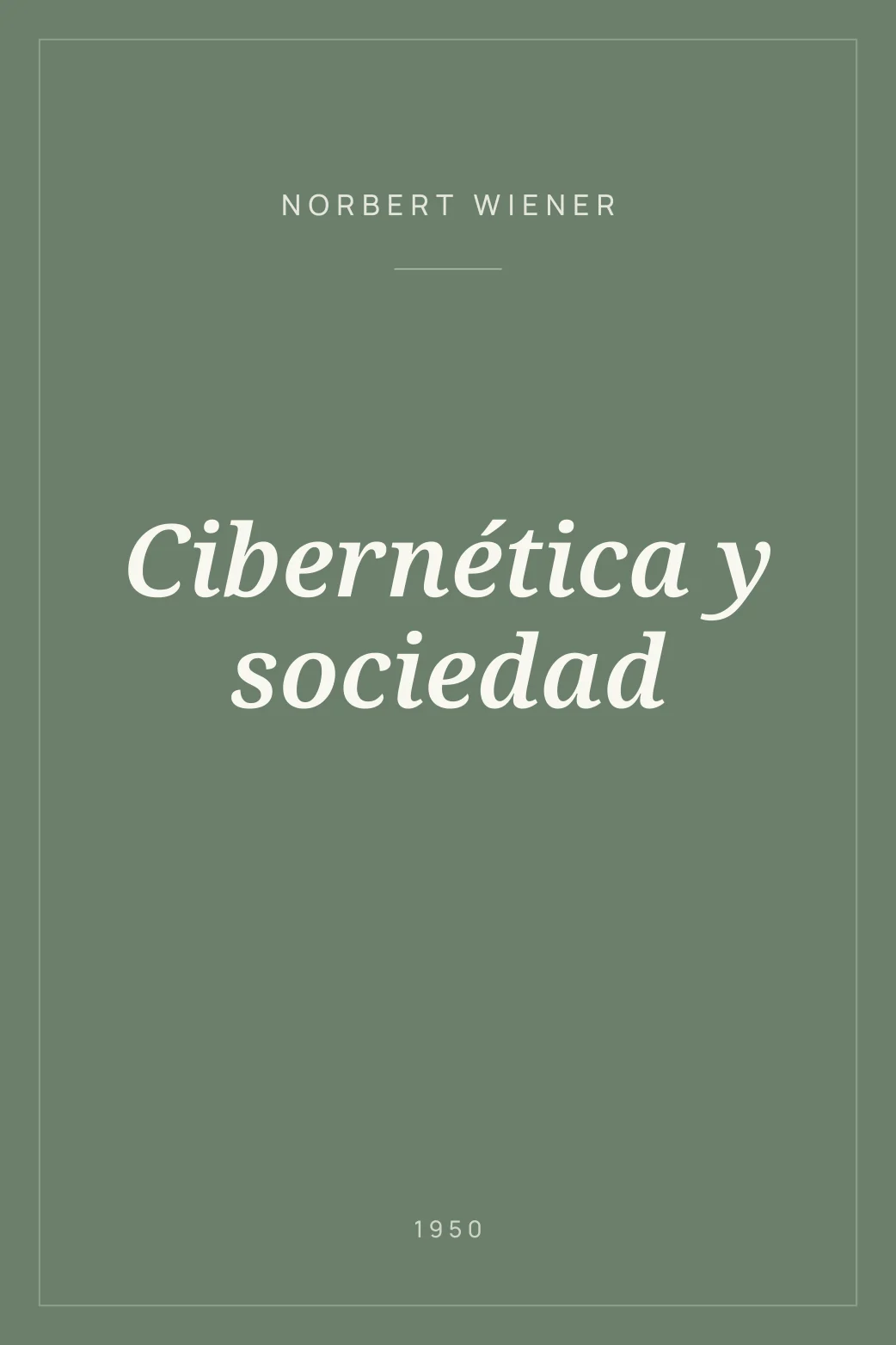 Portada de Cibernética y sociedad