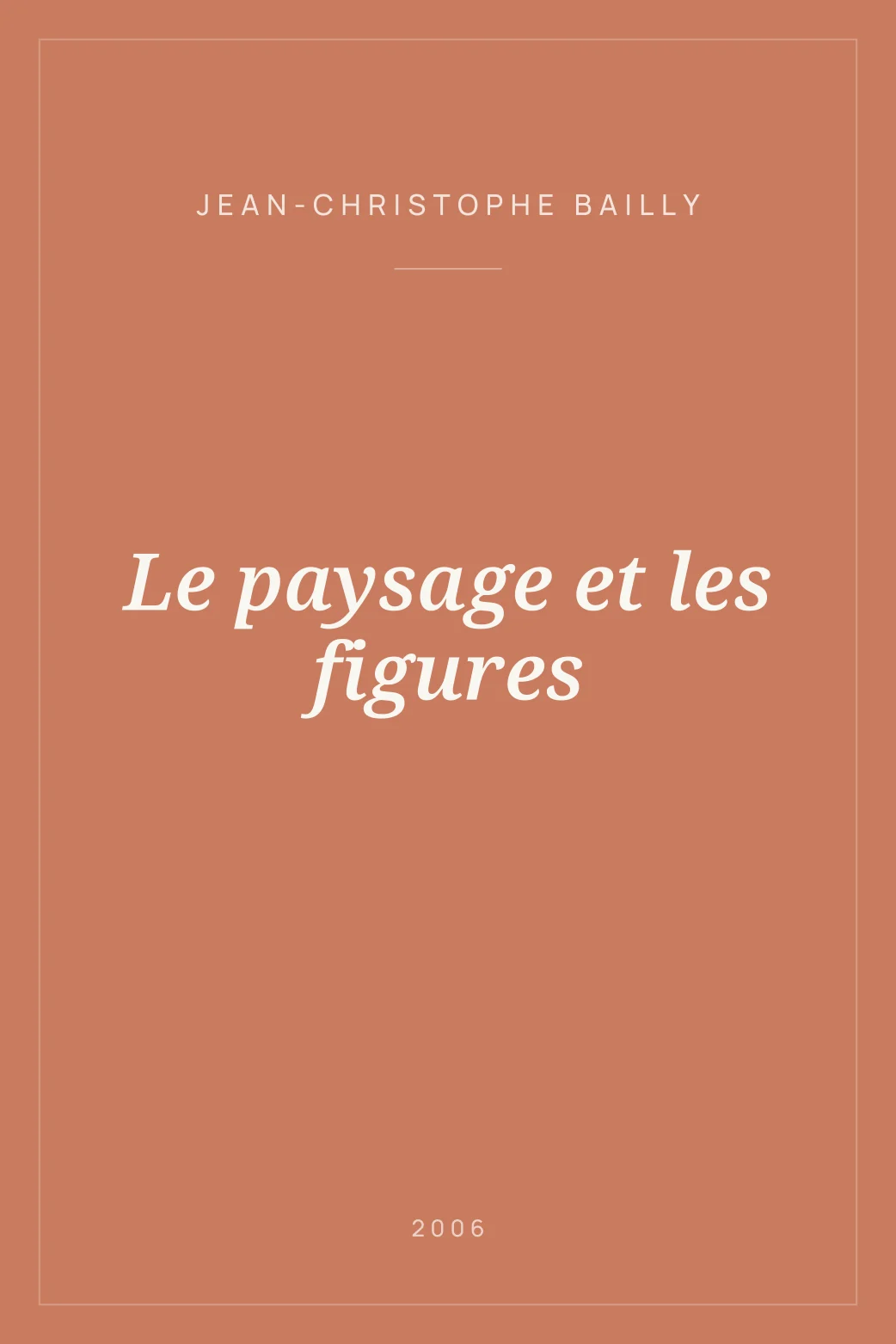 Portada de Le paysage et les figures