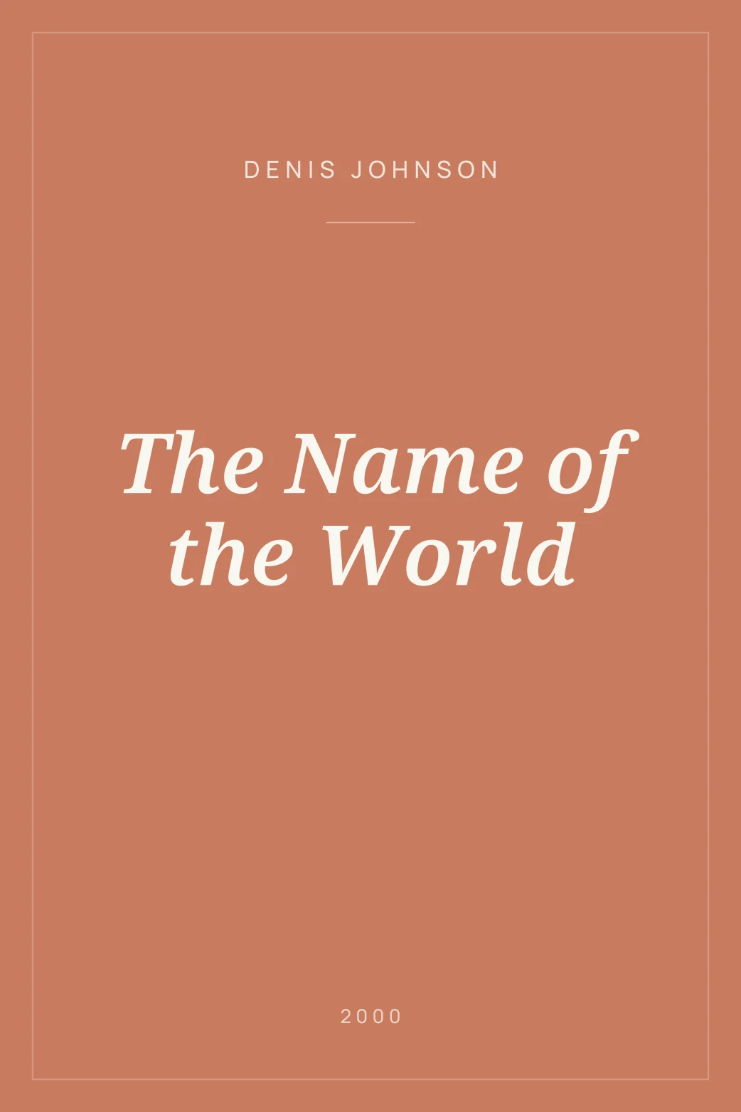Portada de The Name of the World