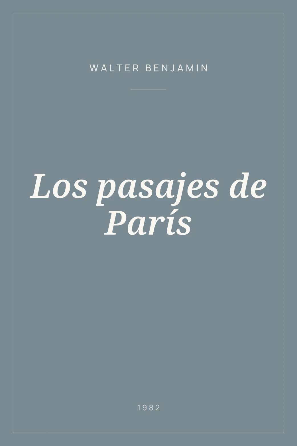 Portada de Los pasajes de París