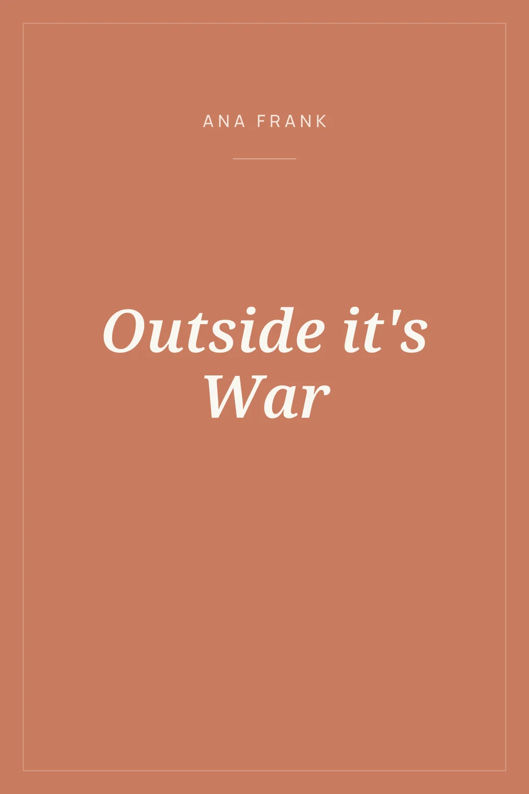 Portada de Outside it's War