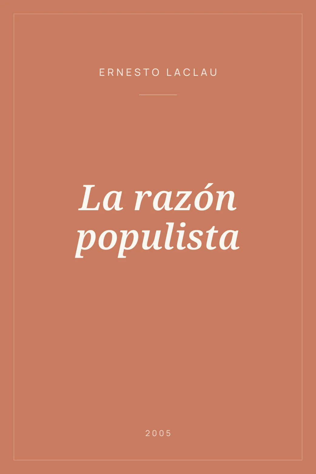 Portada de La razón populista