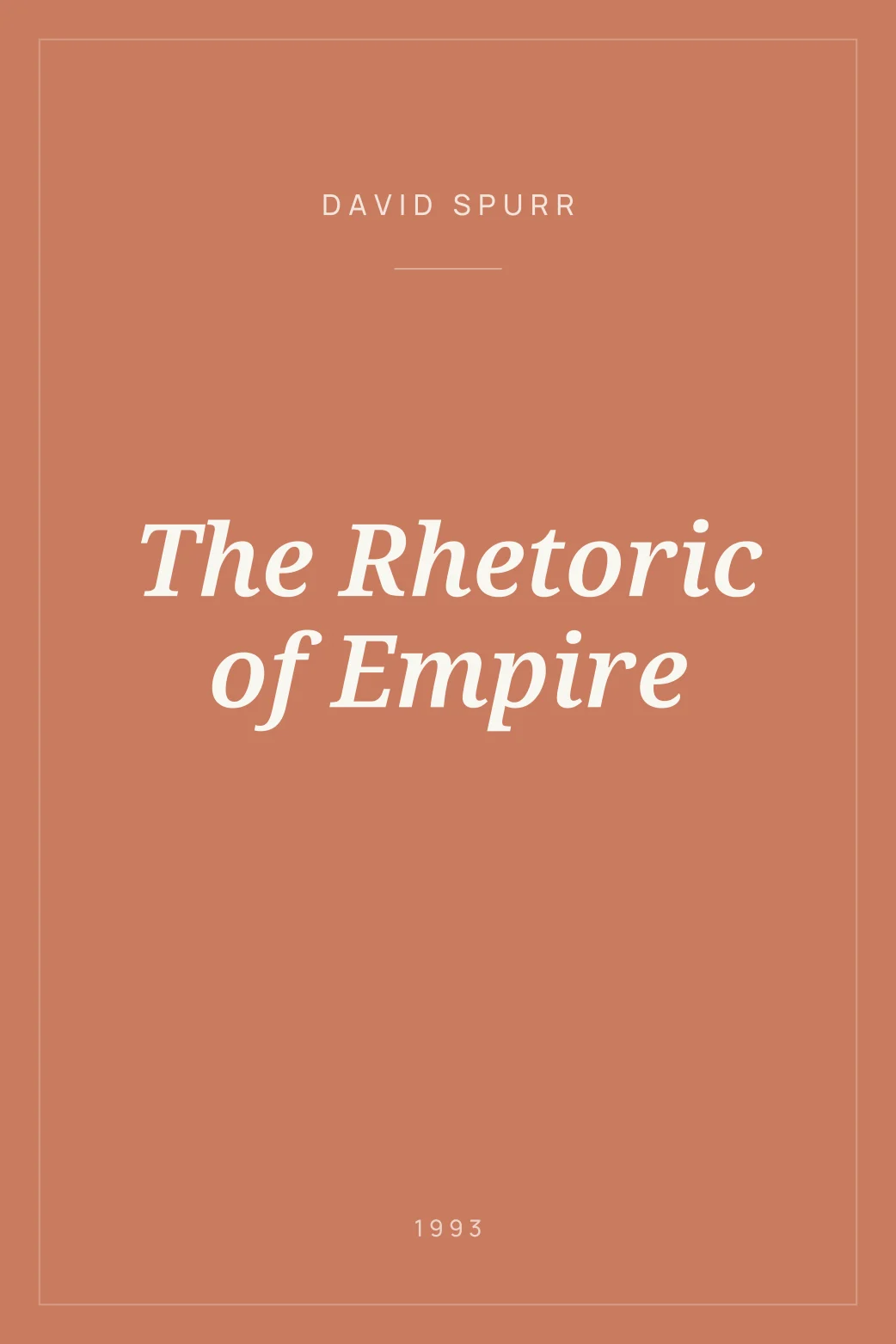 Portada de The Rhetoric of Empire