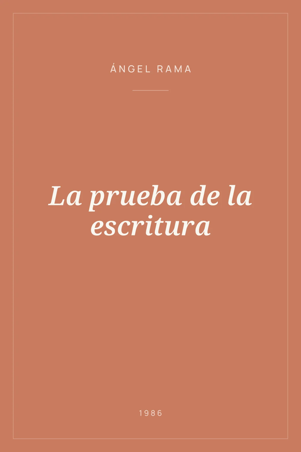 Portada de La prueba de la escritura