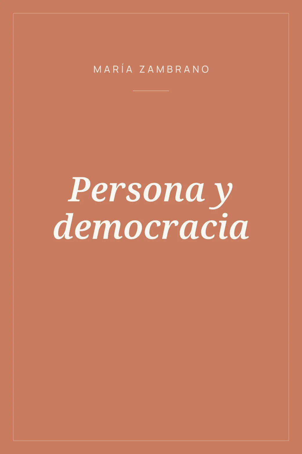 Portada de Persona y democracia