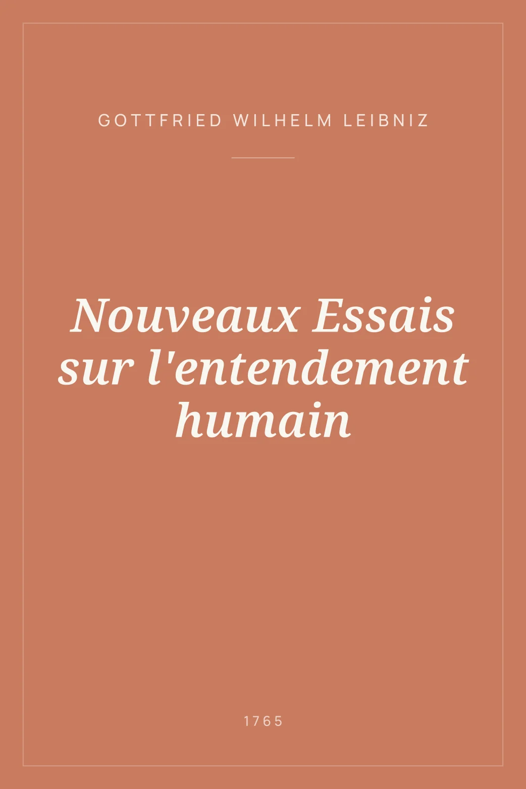 Portada de Nouveaux Essais sur l'entendement humain