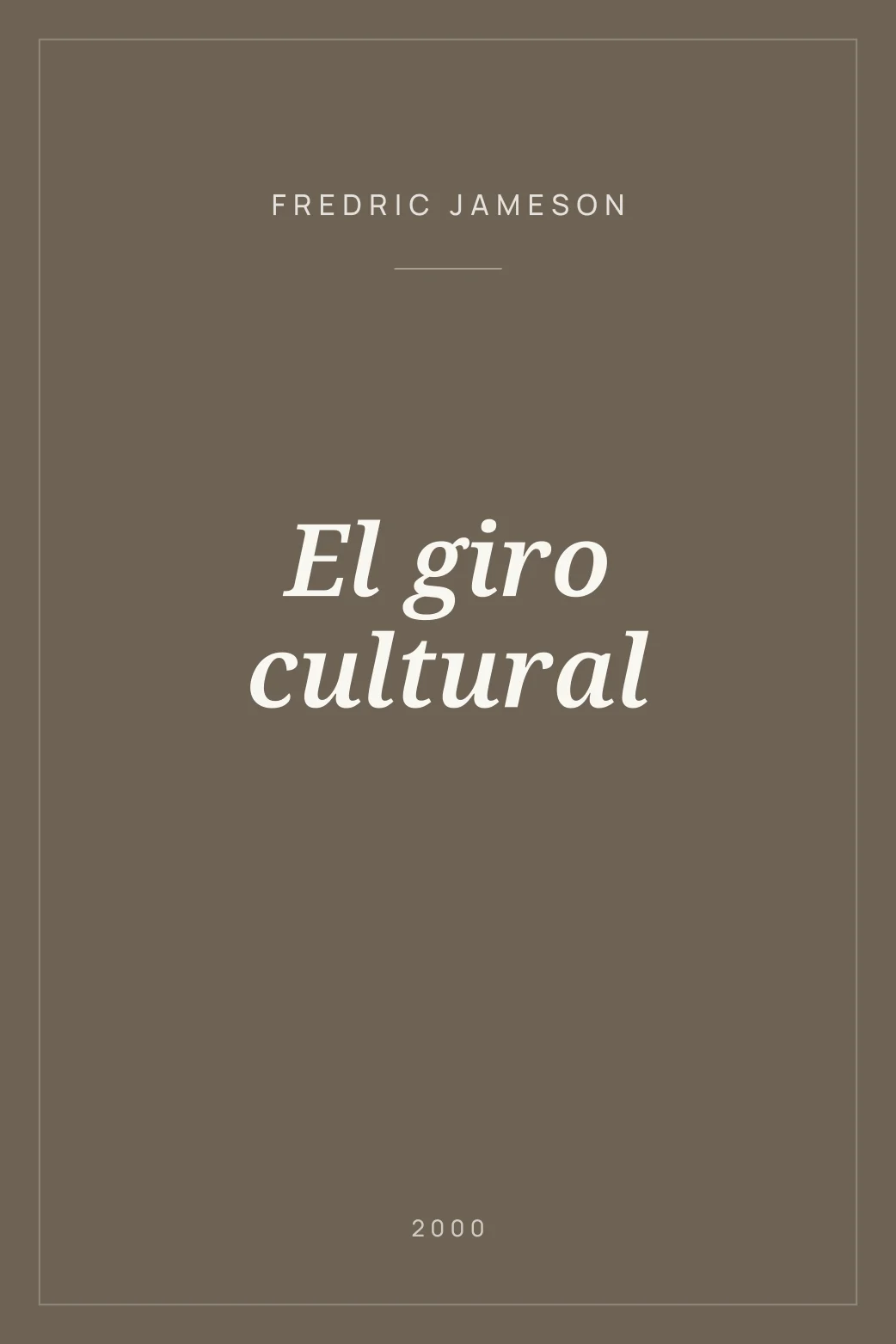 Portada de El giro cultural