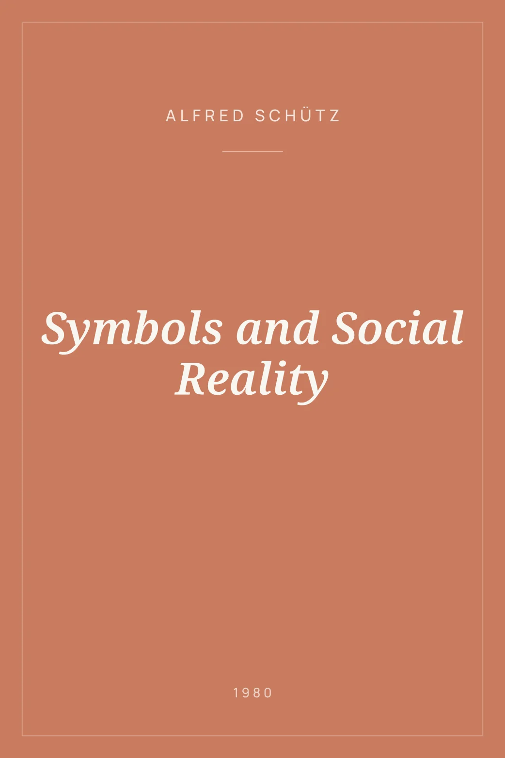Portada de Symbols and Social Reality