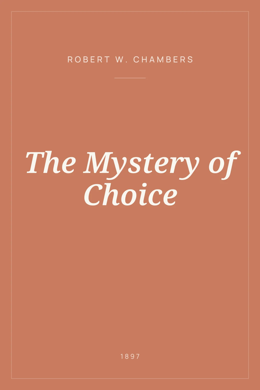 Portada de The Mystery of Choice