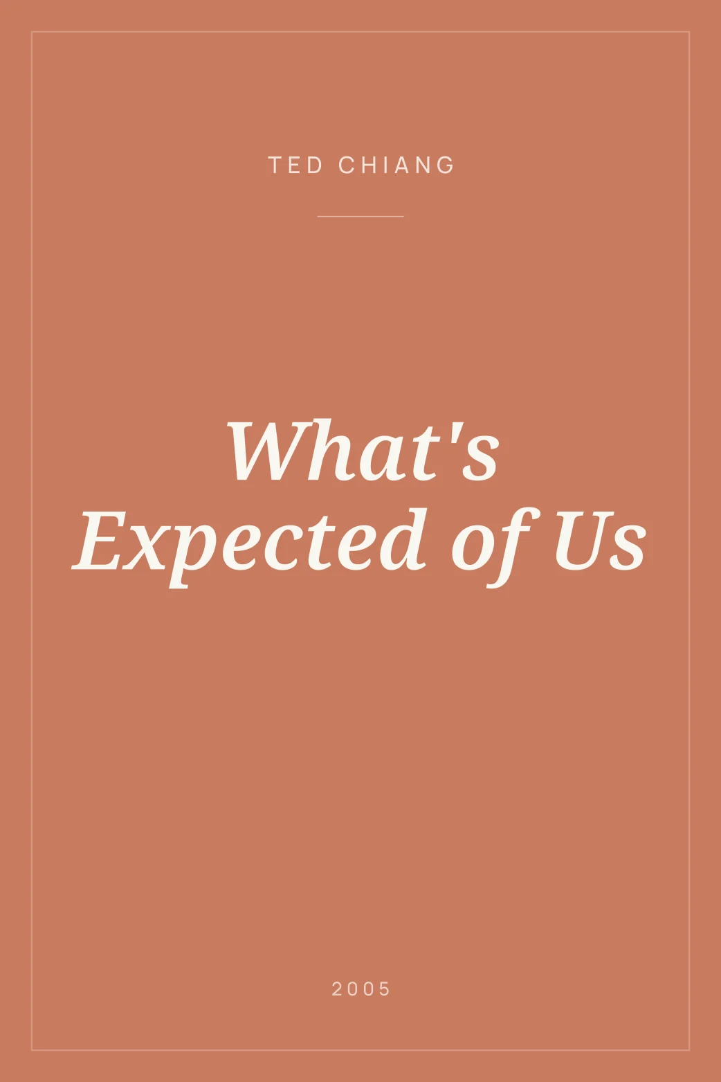 Portada de What's Expected of Us