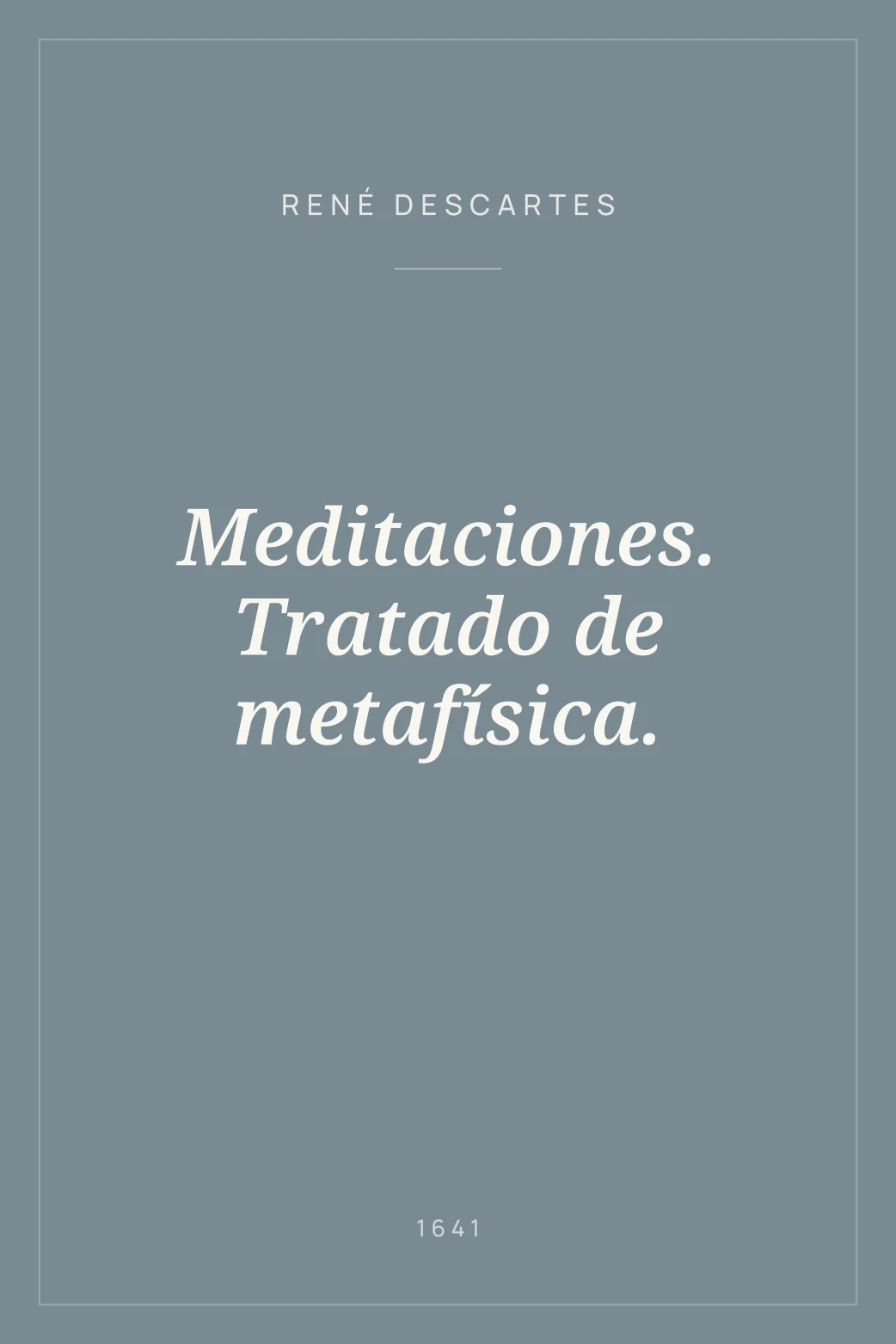 Portada de Meditaciones. Tratado de metafísica.