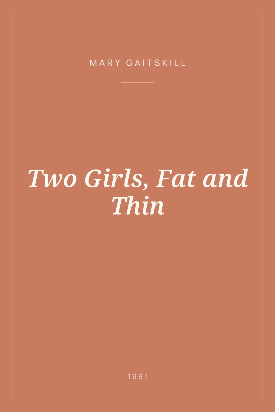 Portada de Two Girls, Fat and Thin