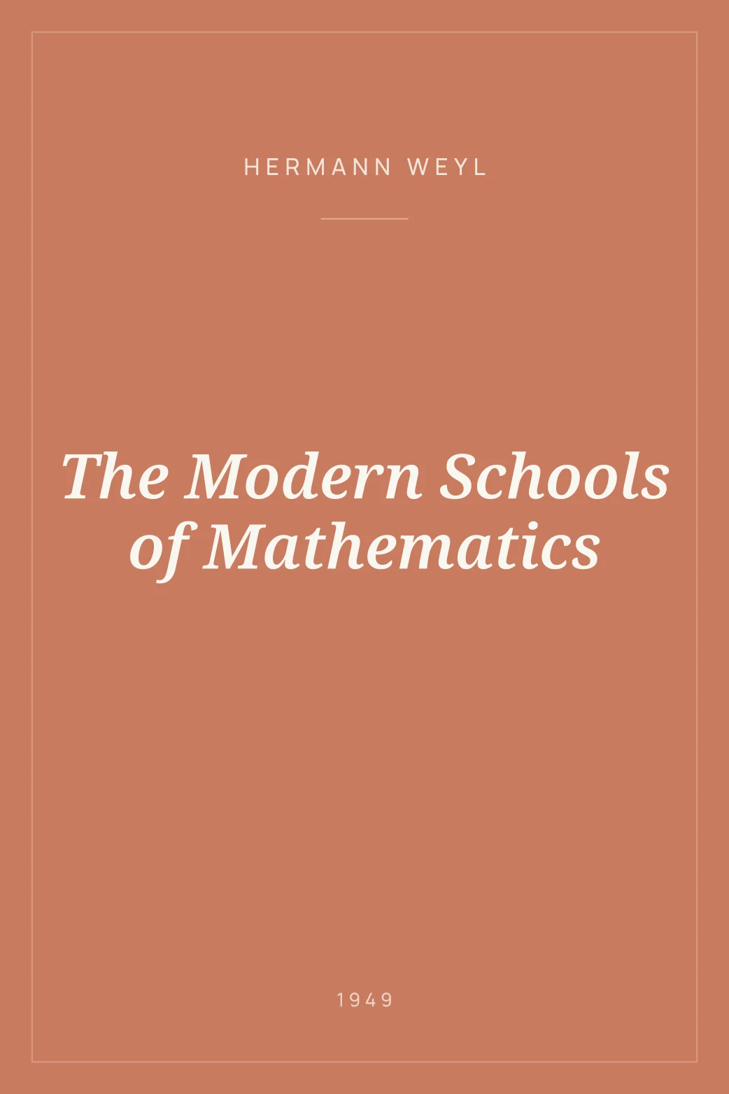 Portada de The Modern Schools of Mathematics