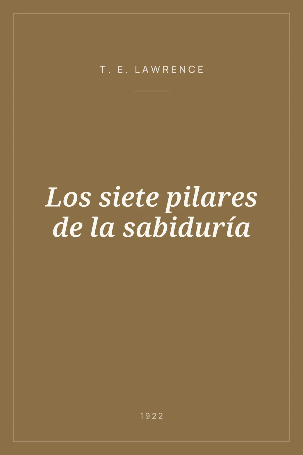 Portada de Los siete pilares de la sabiduría