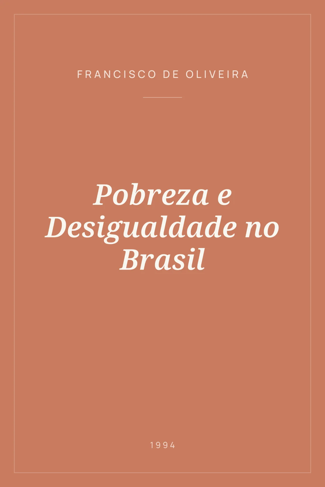 Portada de Pobreza e Desigualdade no Brasil