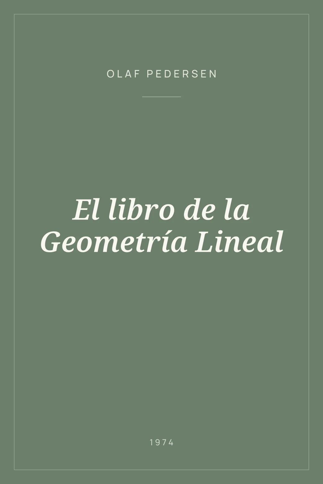 Portada de El libro de la Geometría Lineal