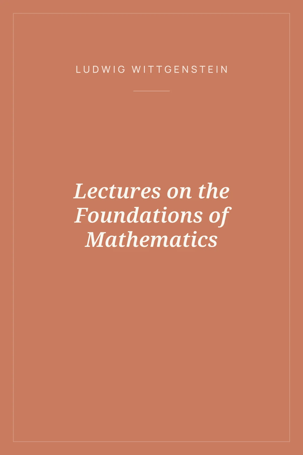 Portada de Lectures on the Foundations of Mathematics
