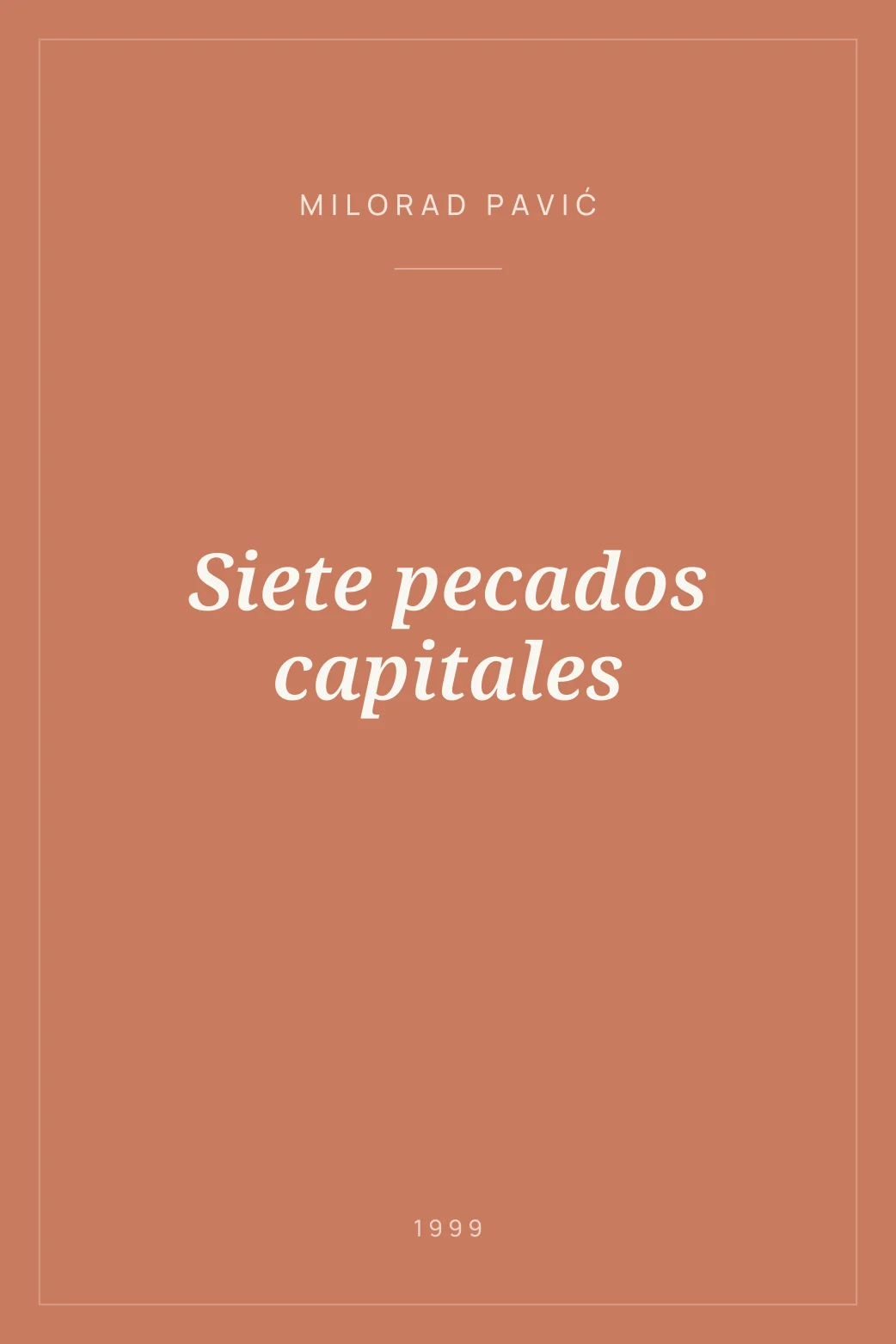 Portada de Siete pecados capitales
