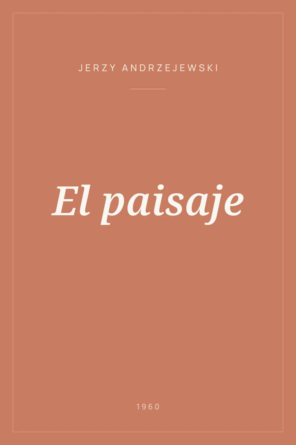 Portada de El paisaje