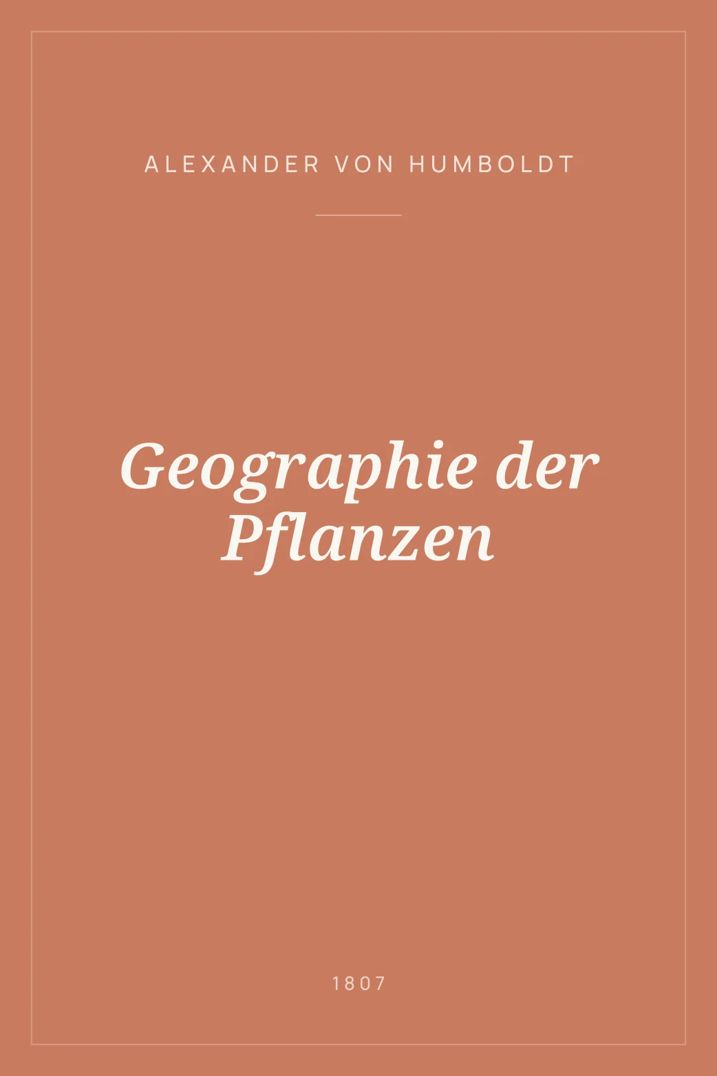 Portada de Geographie der Pflanzen