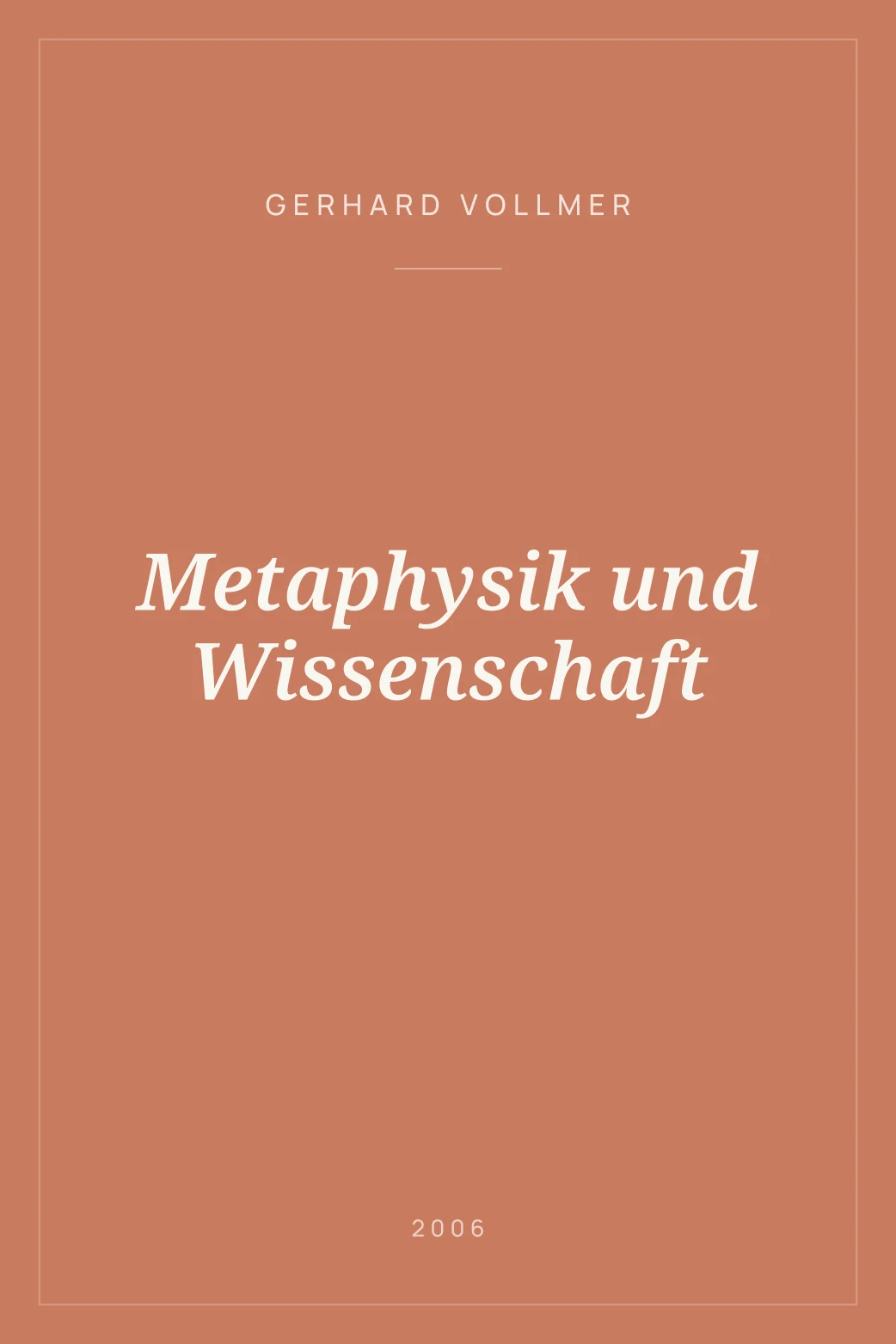 Portada de Metaphysik und Wissenschaft