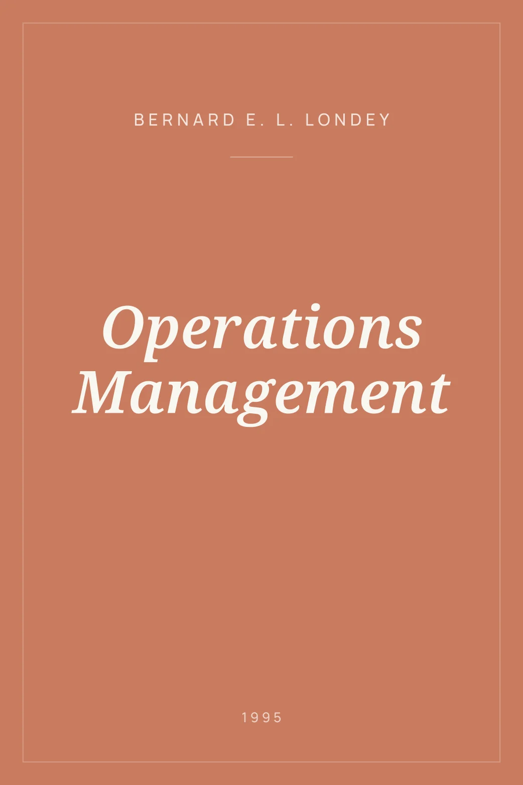 Portada de Operations Management