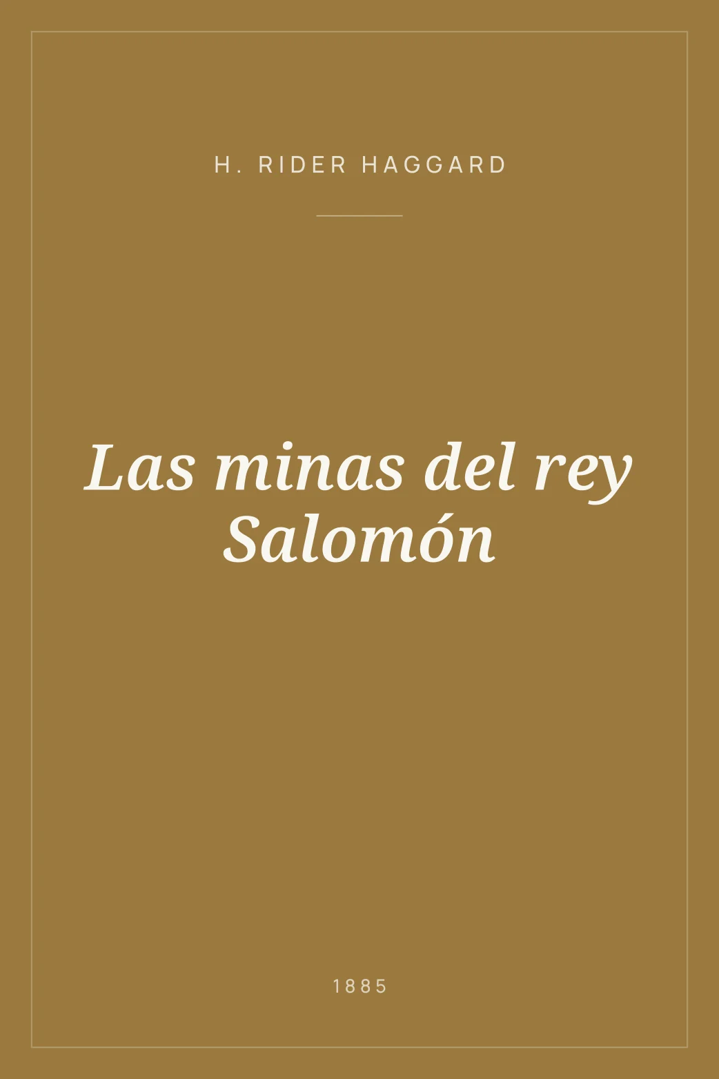 Portada de Las minas del rey Salomón