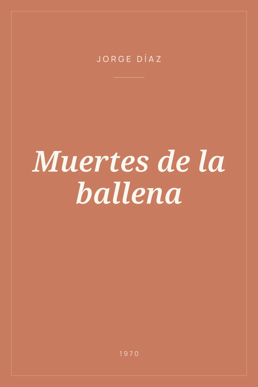 Portada de Muertes de la ballena