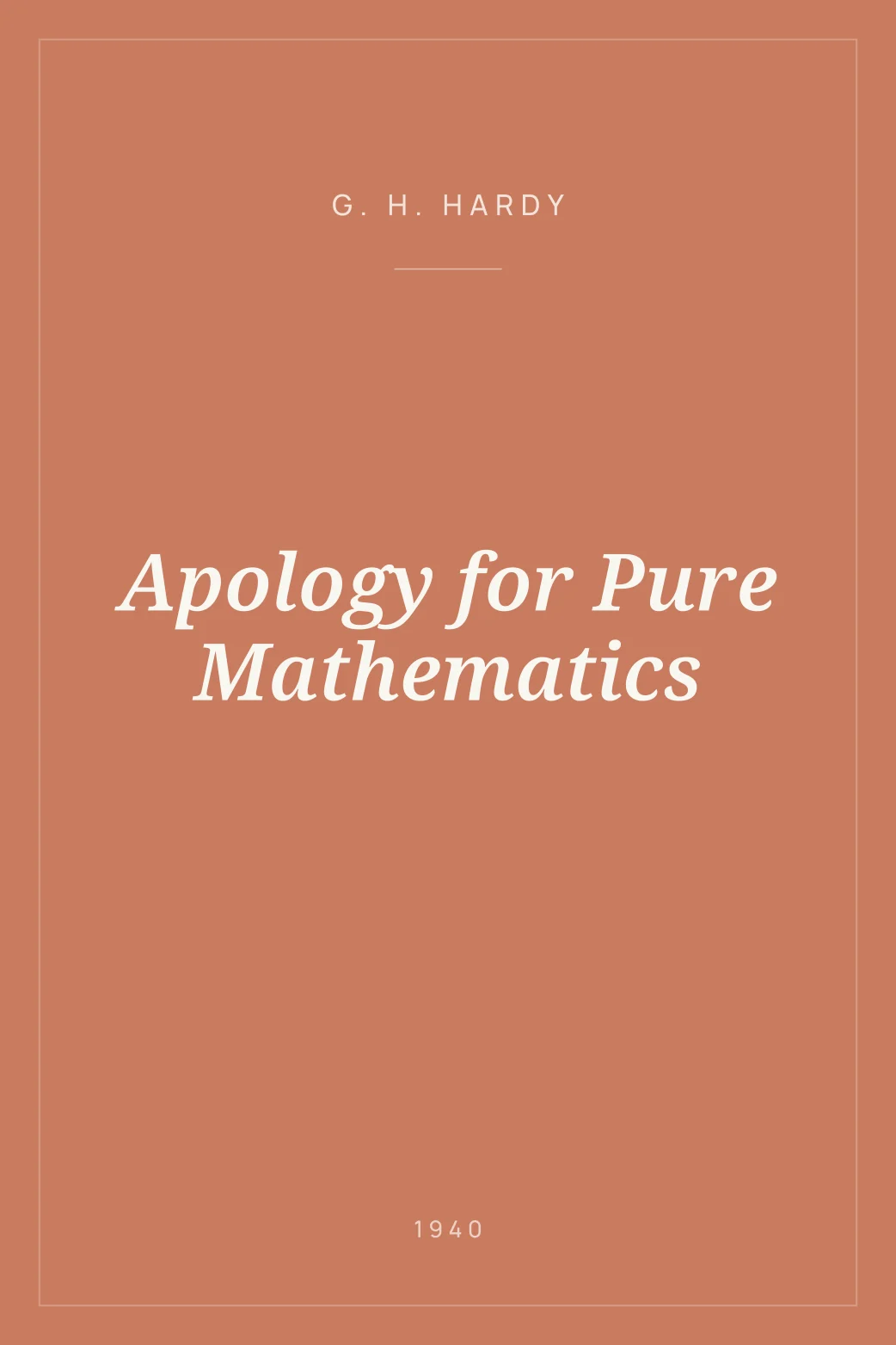 Portada de Apology for Pure Mathematics