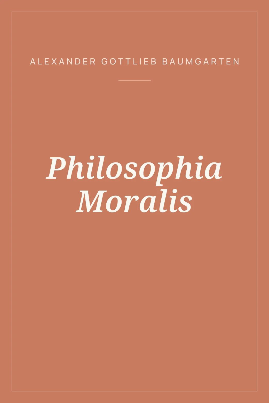 Portada de Philosophia Moralis