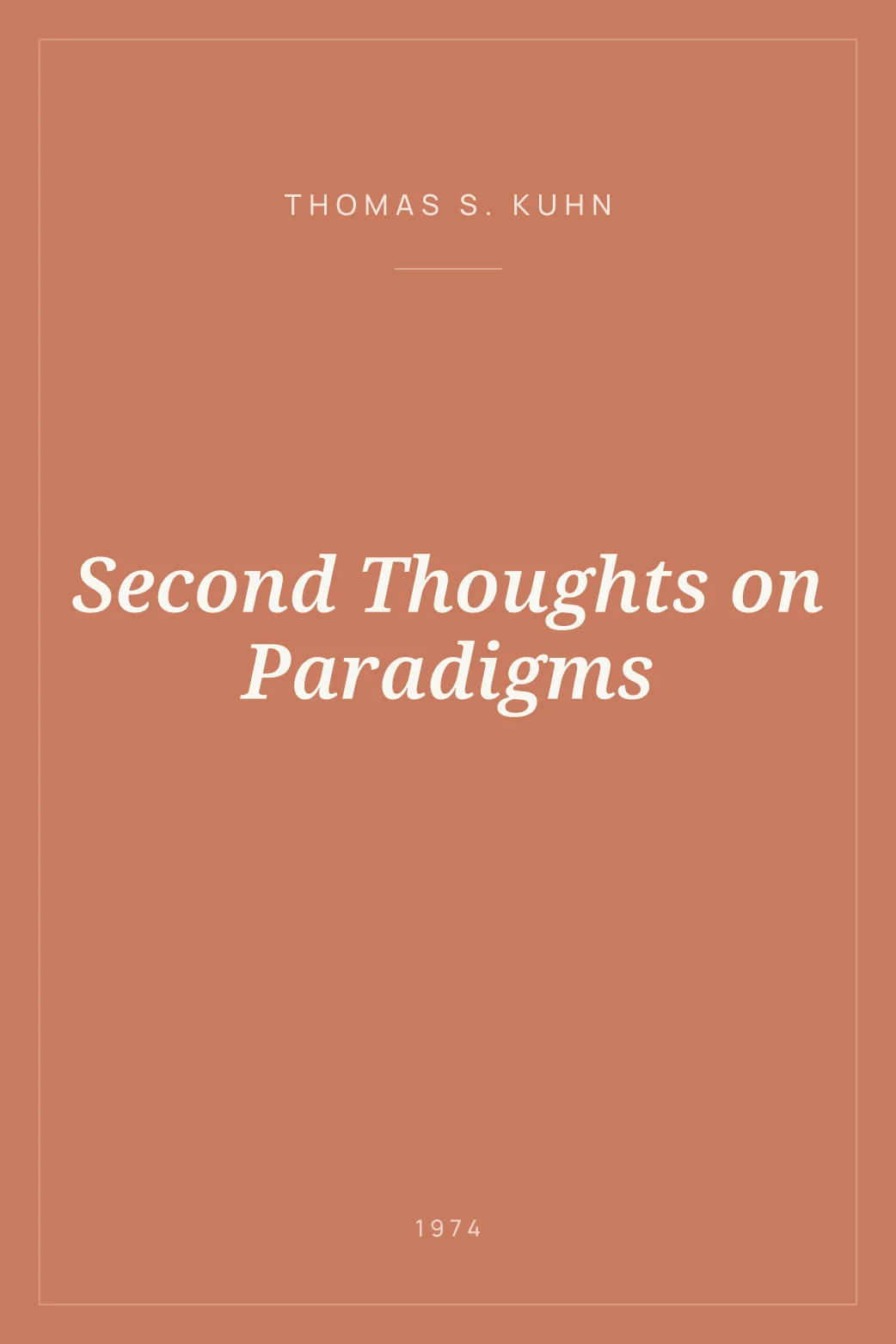Portada de Second Thoughts on Paradigms