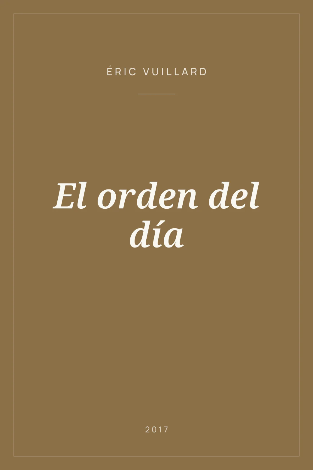 Portada de El orden del día