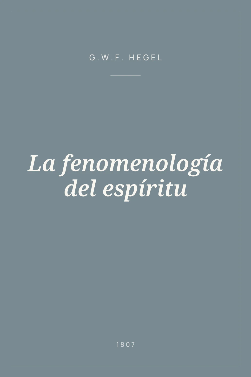 Portada de La fenomenología del espíritu