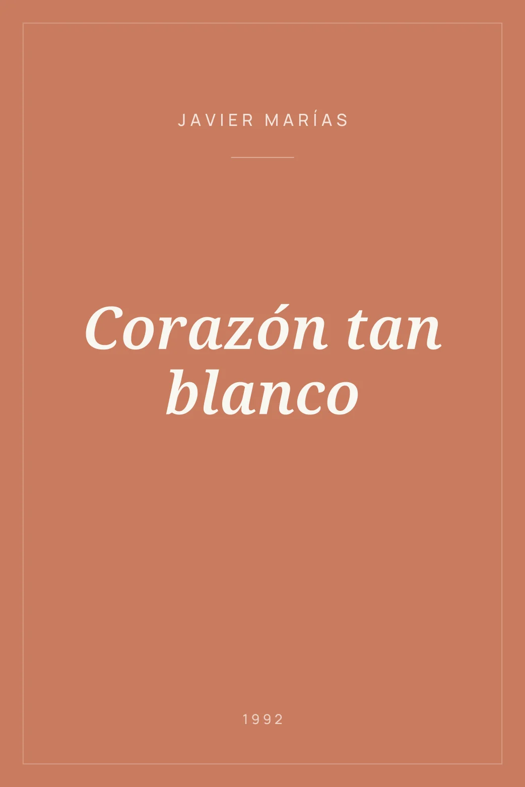 Portada de Corazón tan blanco