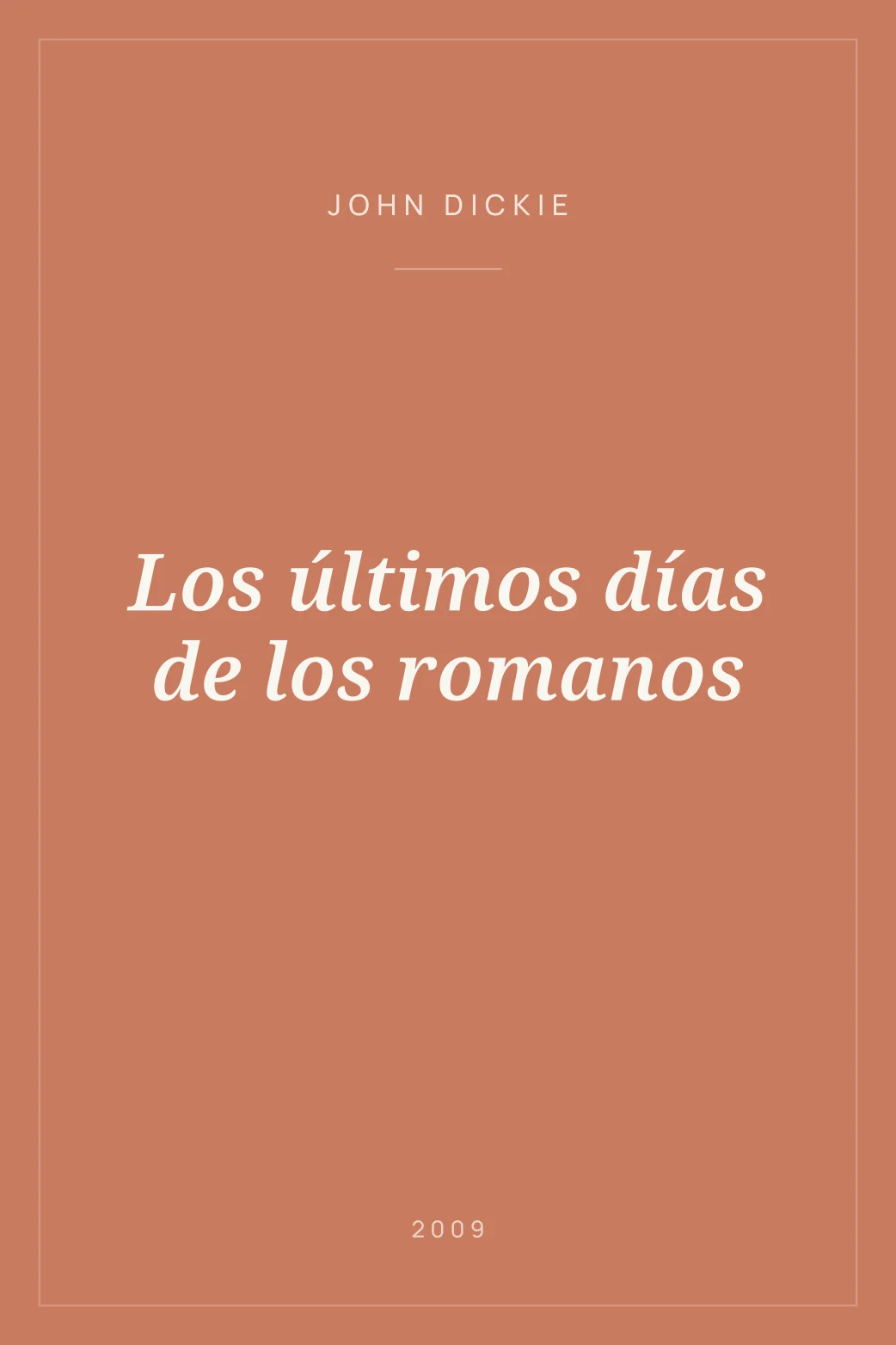 Portada de Los últimos días de los romanos
