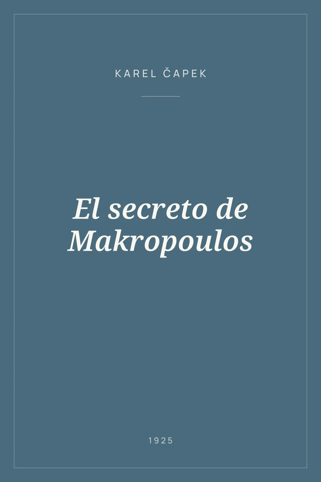 Portada de El secreto de Makropoulos