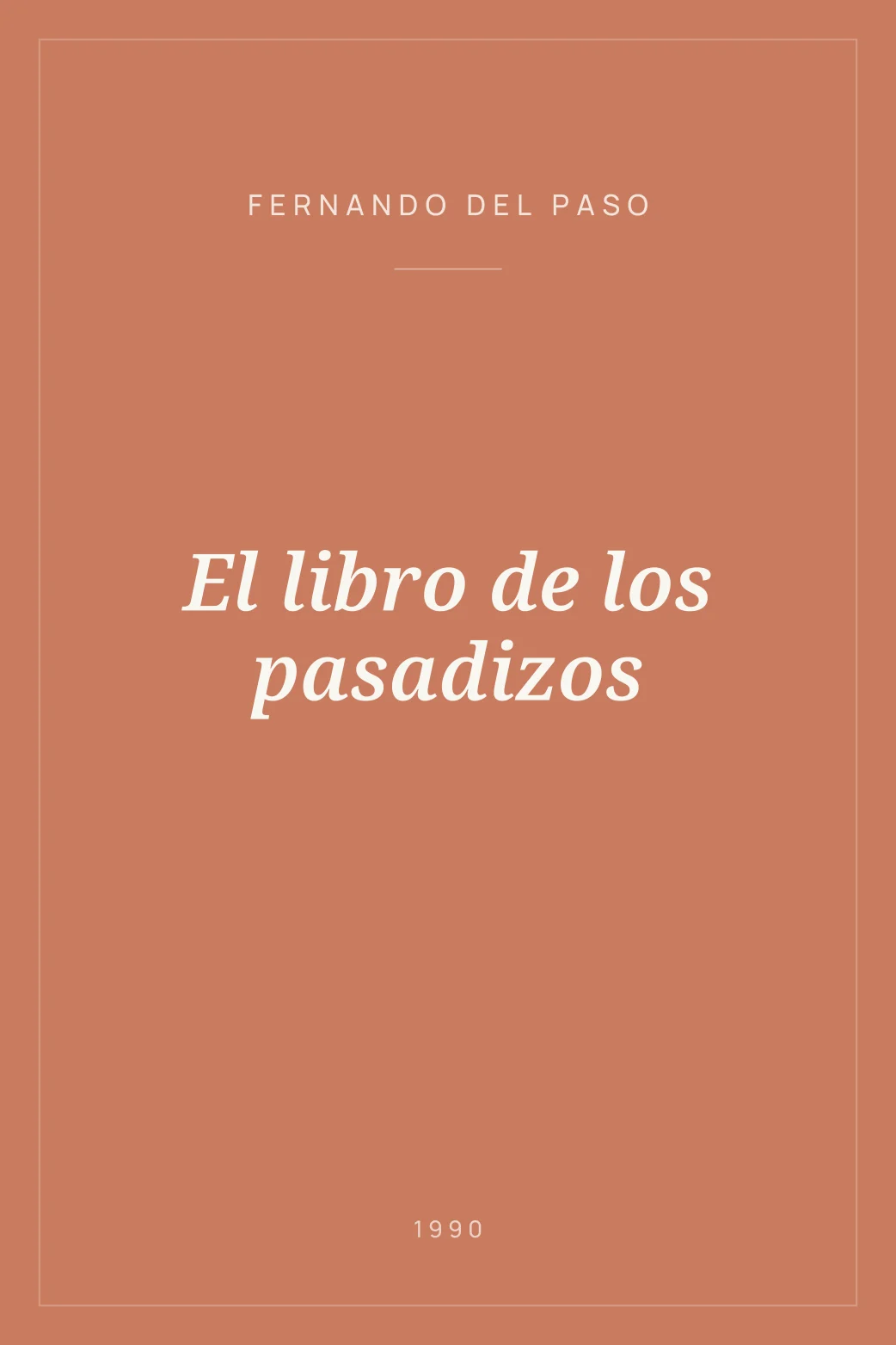 Portada de El libro de los pasadizos