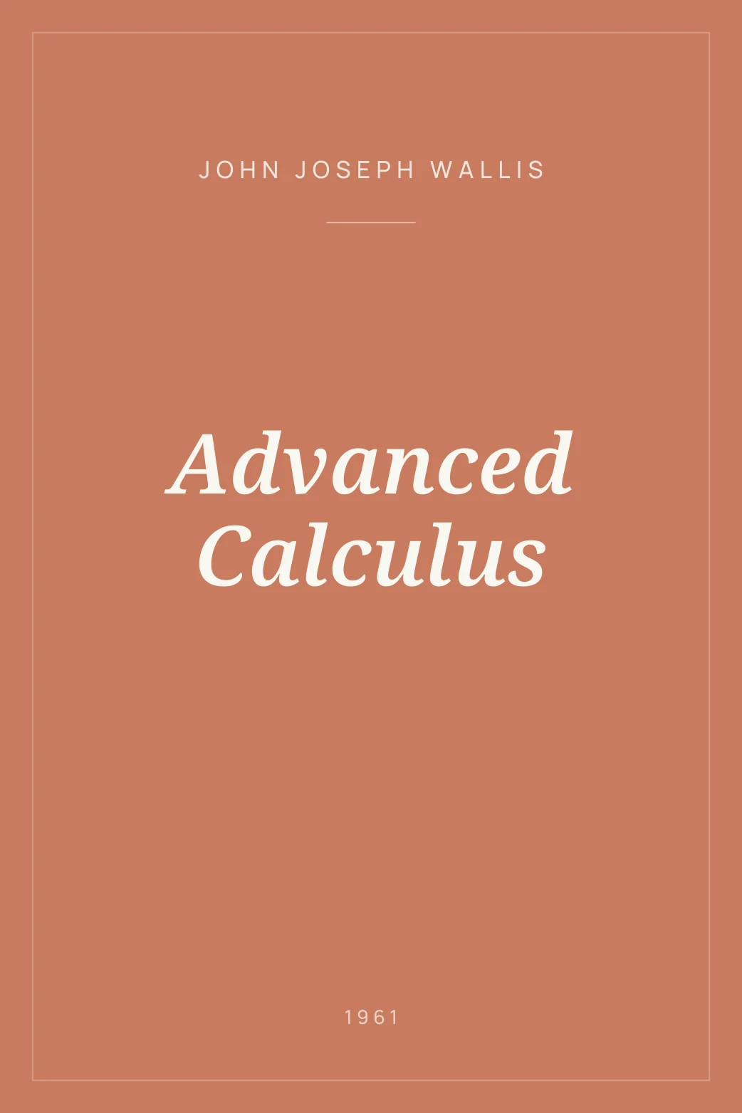 Portada de Advanced Calculus