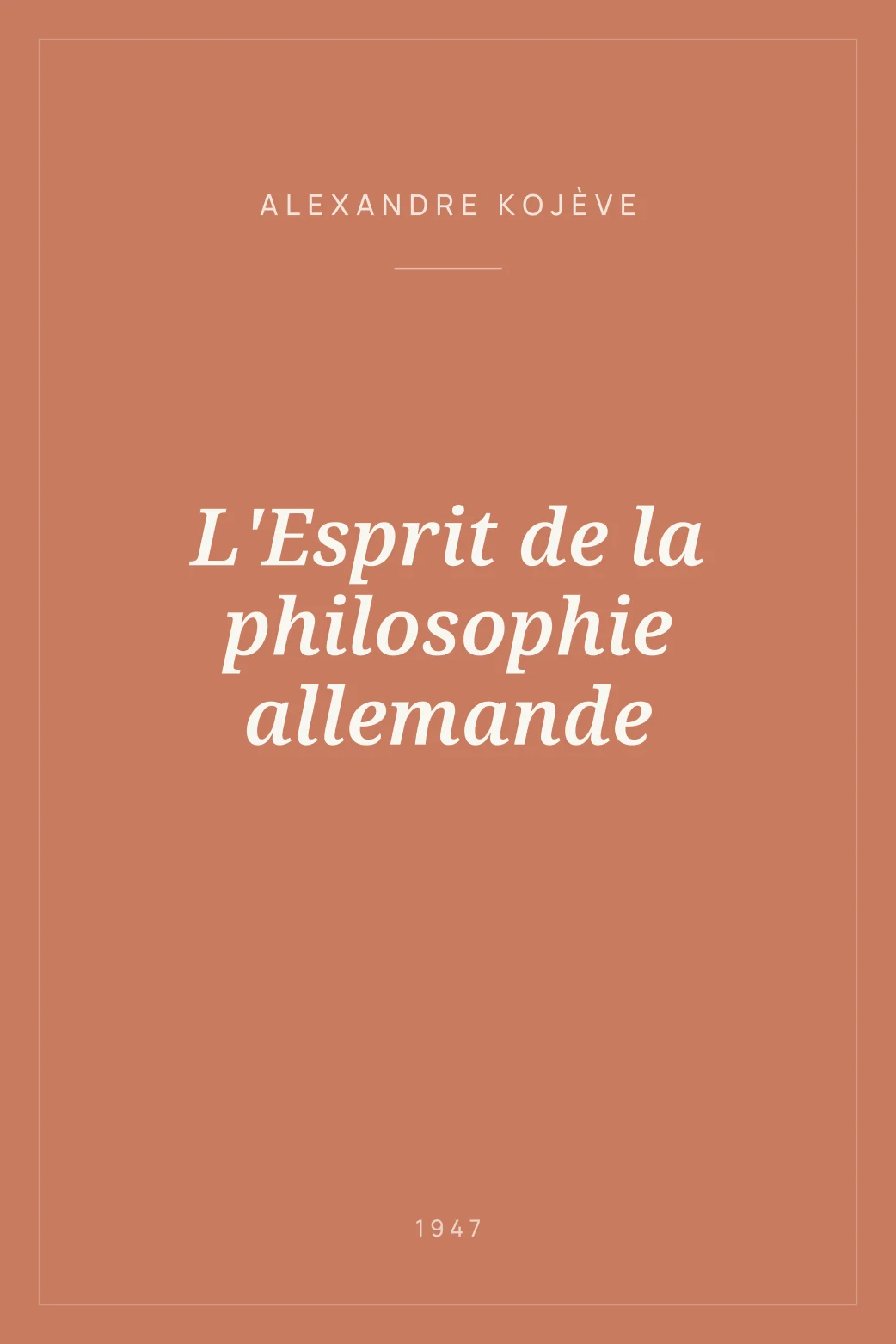 Portada de L'Esprit de la philosophie allemande