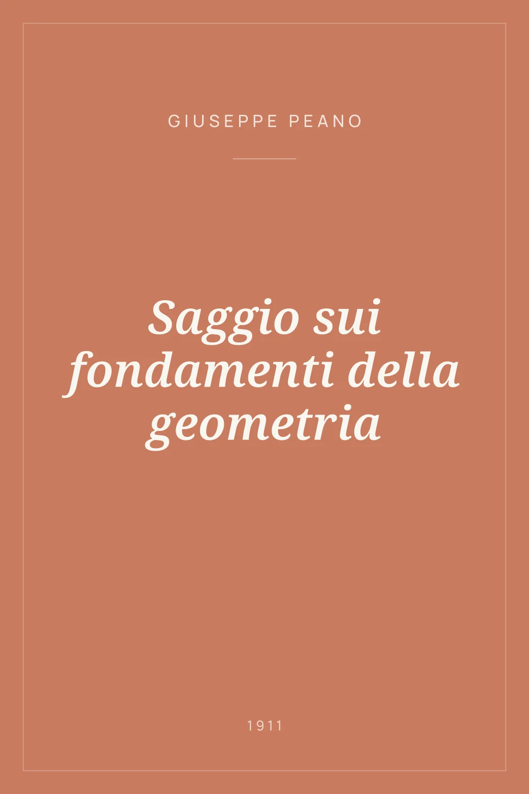 Portada de Saggio sui fondamenti della geometria