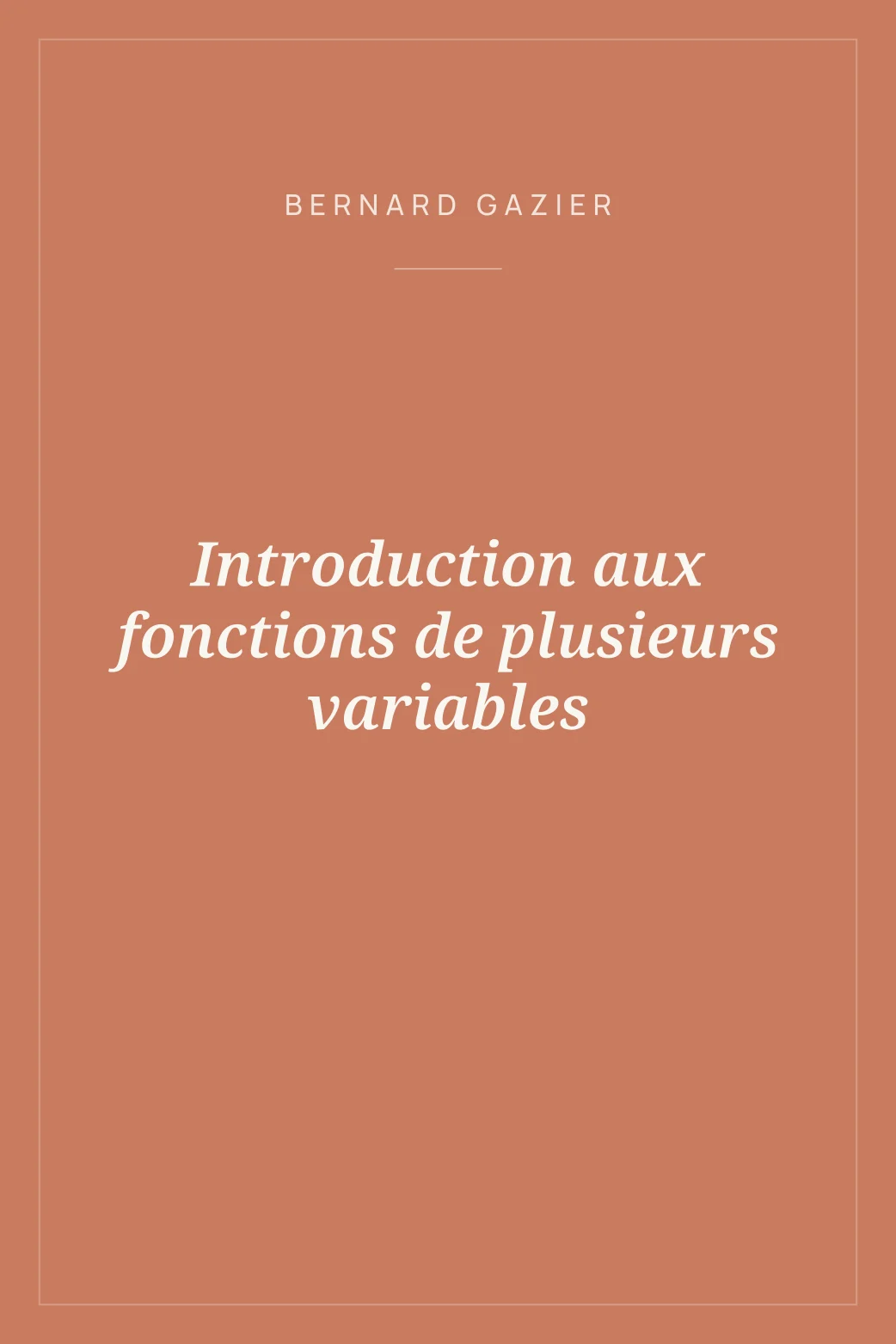 Portada de Introduction aux fonctions de plusieurs variables