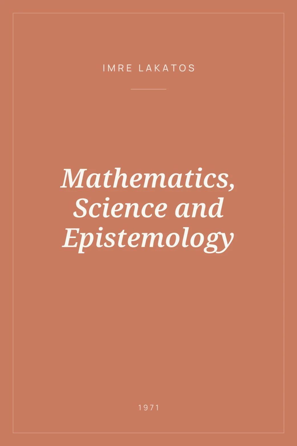 Portada de Mathematics, Science and Epistemology