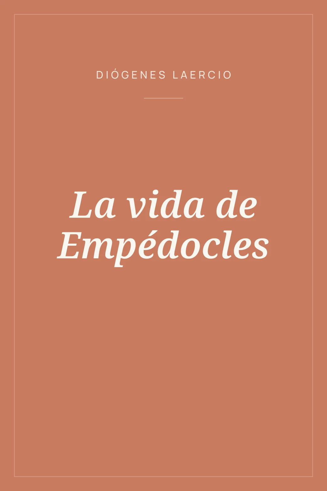 Portada de La vida de Empédocles