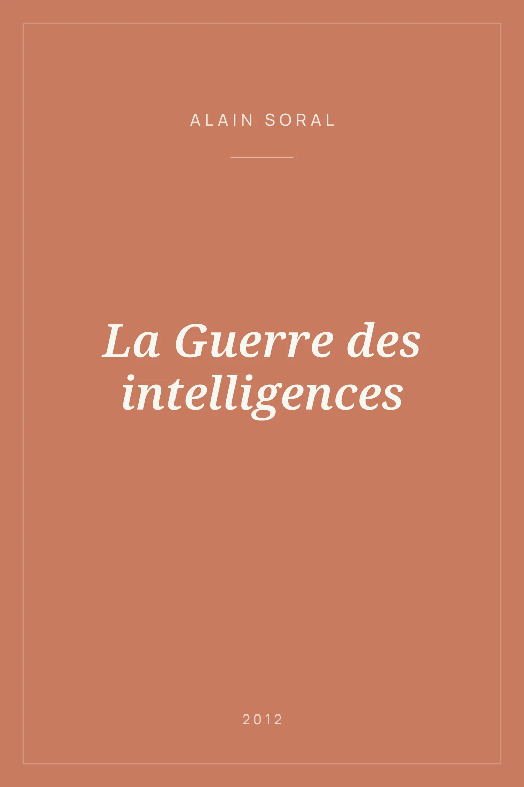 Portada de La Guerre des intelligences