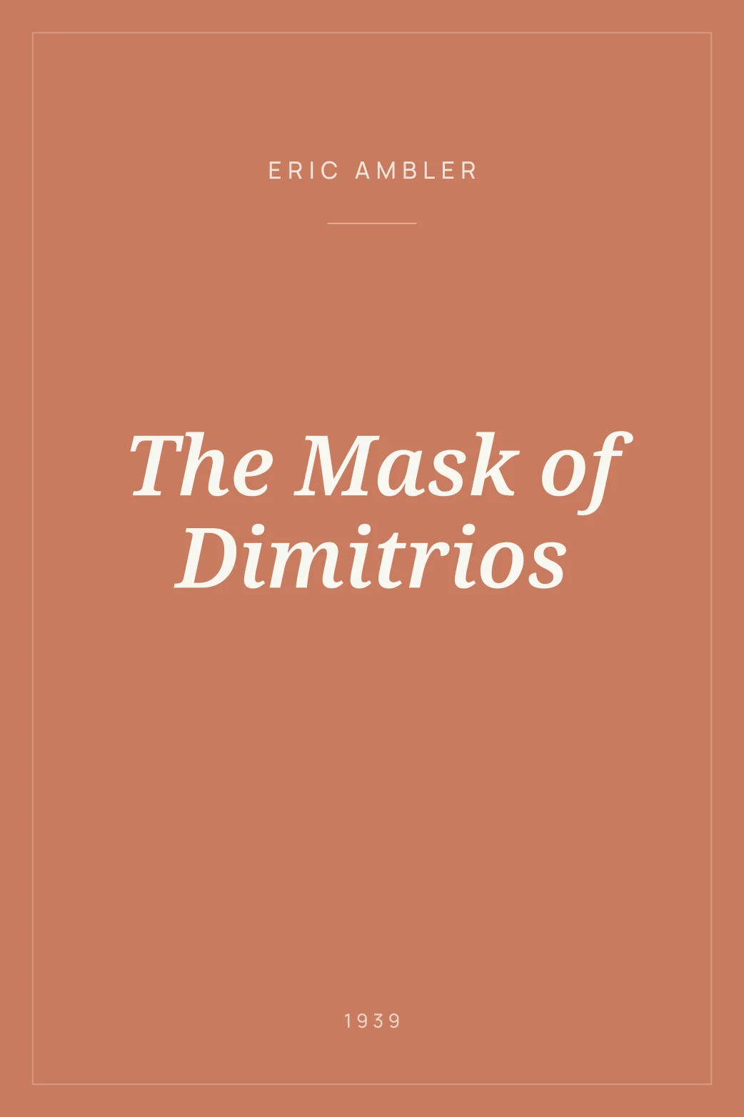 Portada de The Mask of Dimitrios