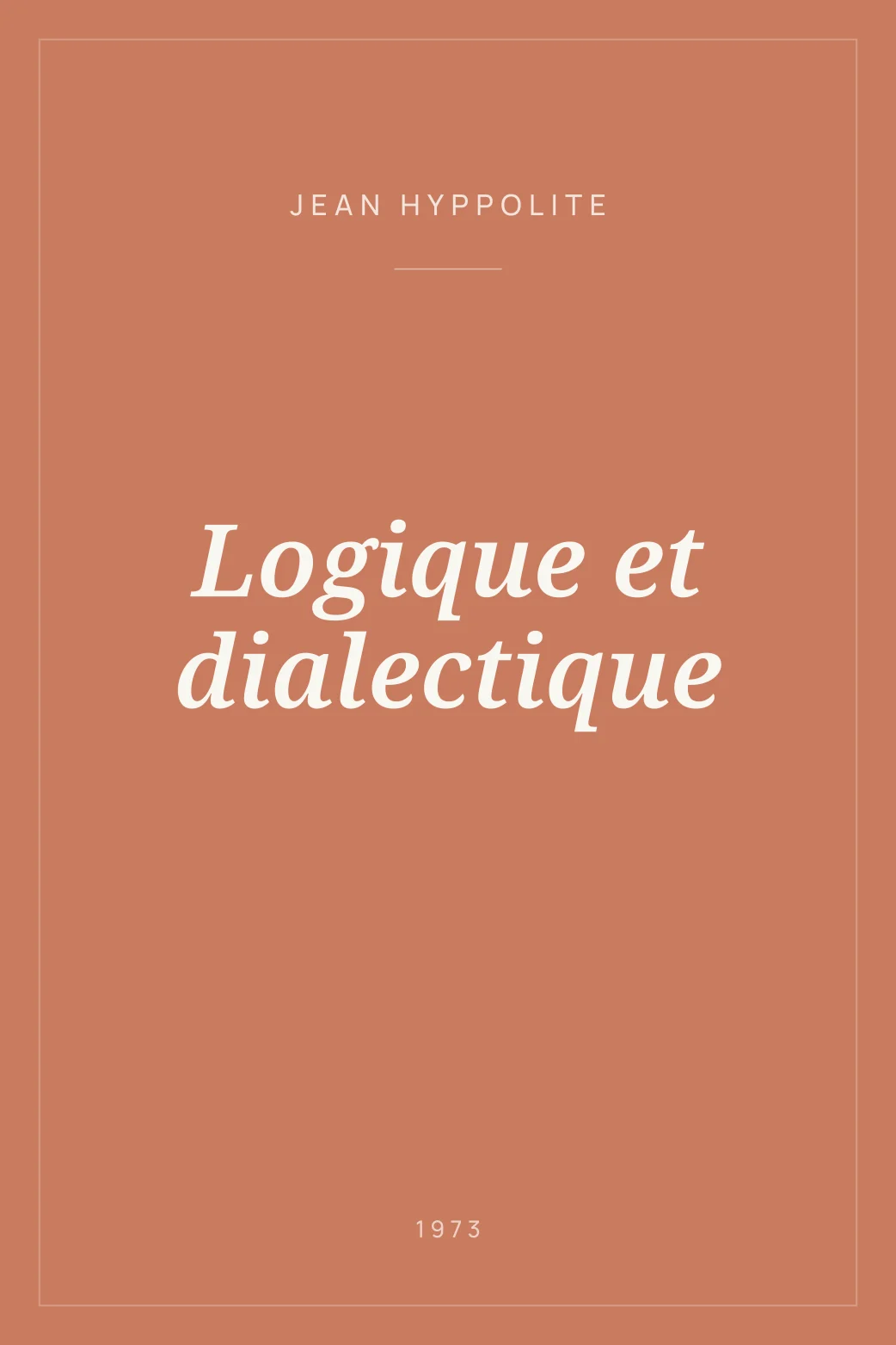 Portada de Logique et dialectique
