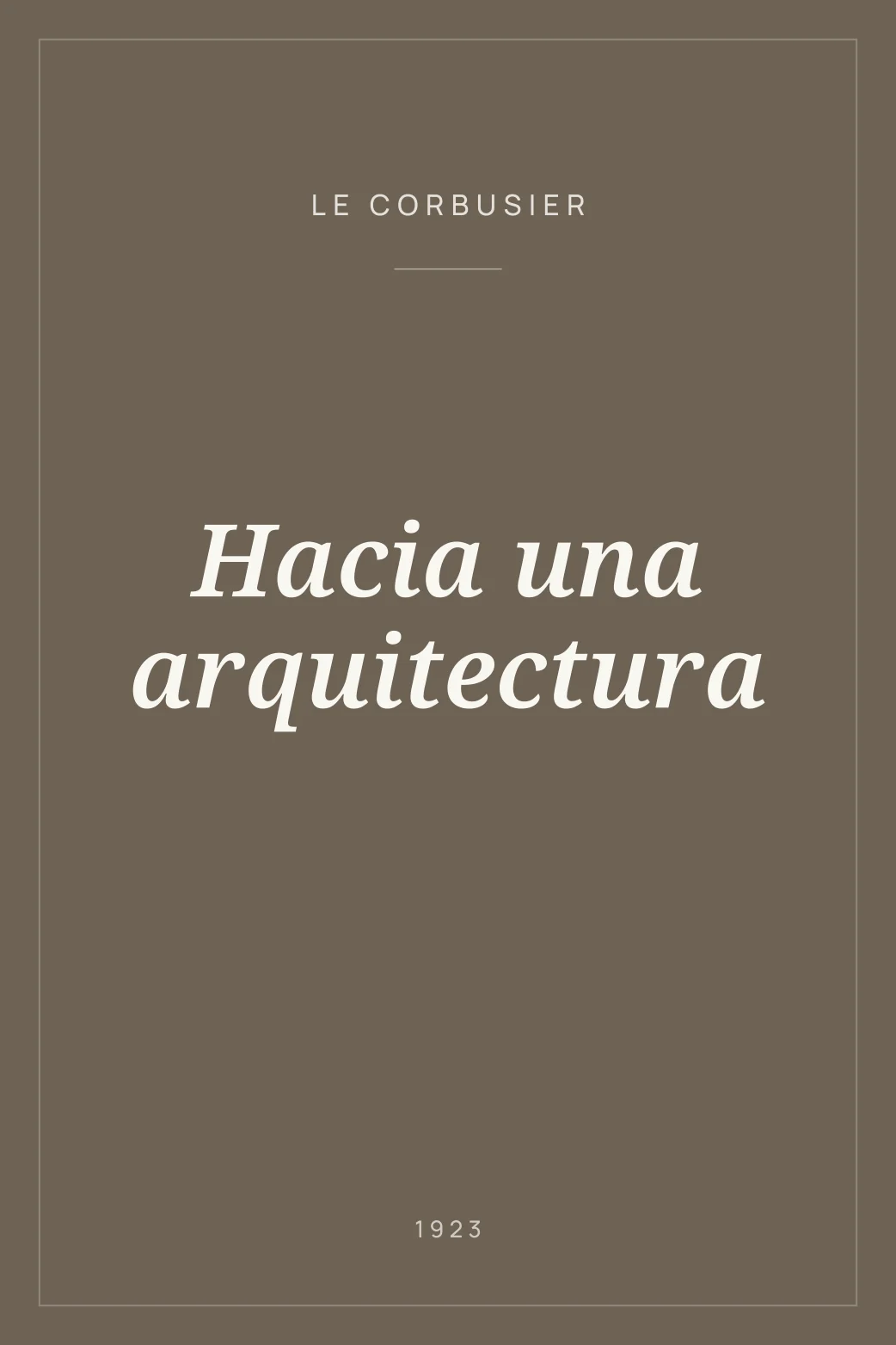 Portada de Hacia una arquitectura